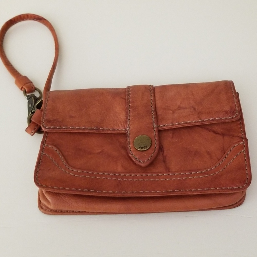 Frye leather wristlet